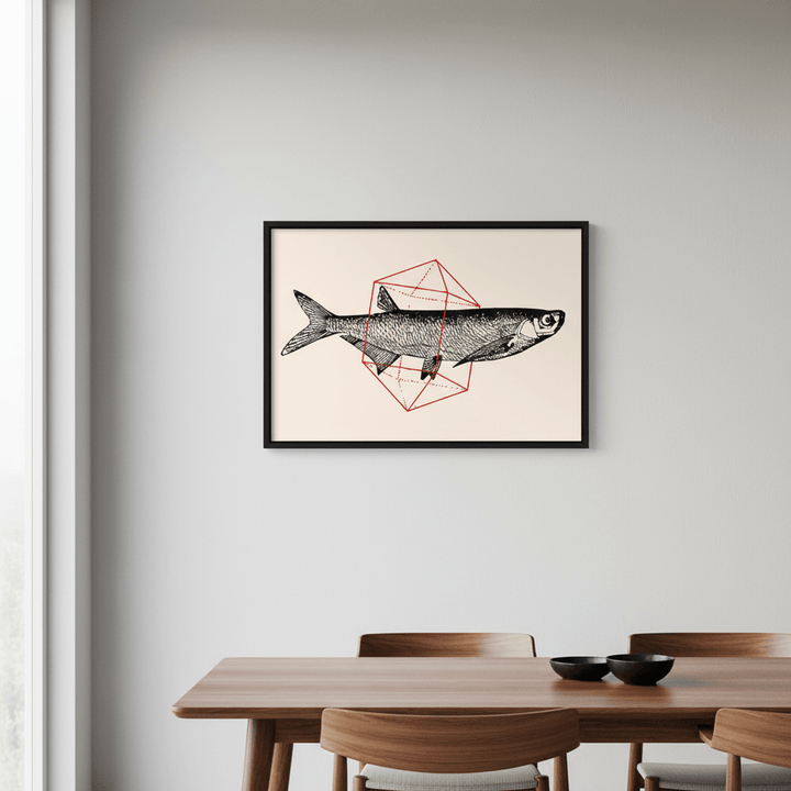 Fish in Geometrics - Herring by Florent Bodart wall - art - picture - poster