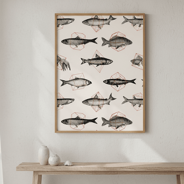 Fishes in Geometrics I by Florent Bodart wall - art - picture - poster