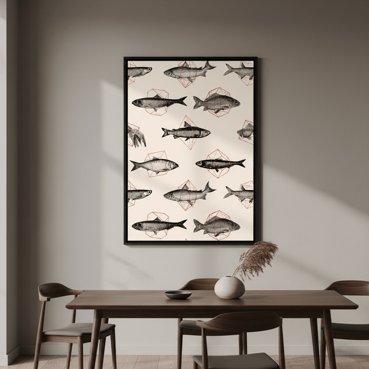 Fishes in Geometrics I by Florent Bodart wall - art - picture - poster