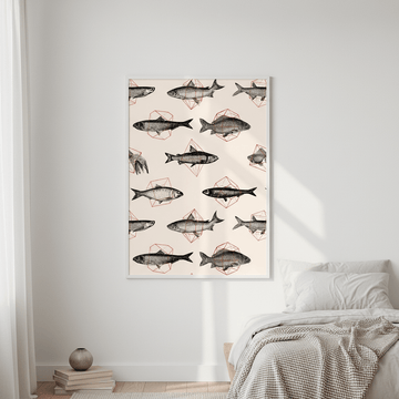 Fishes in Geometrics I by Florent Bodart wall - art - picture - poster