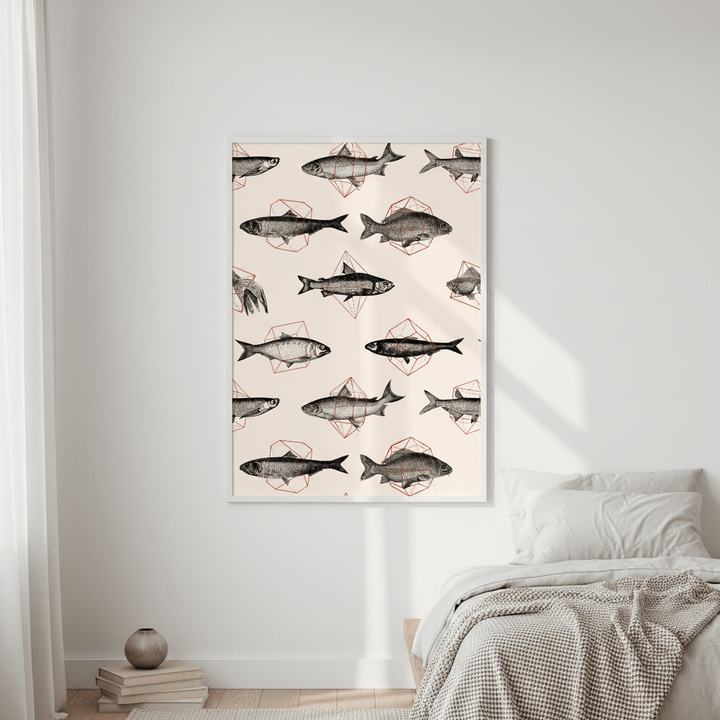 Fishes in Geometrics I by Florent Bodart wall - art - picture - poster