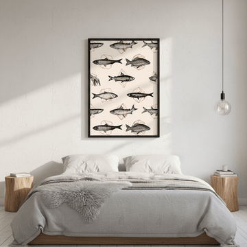 Fishes in Geometrics I by Florent Bodart wall - art - picture - poster