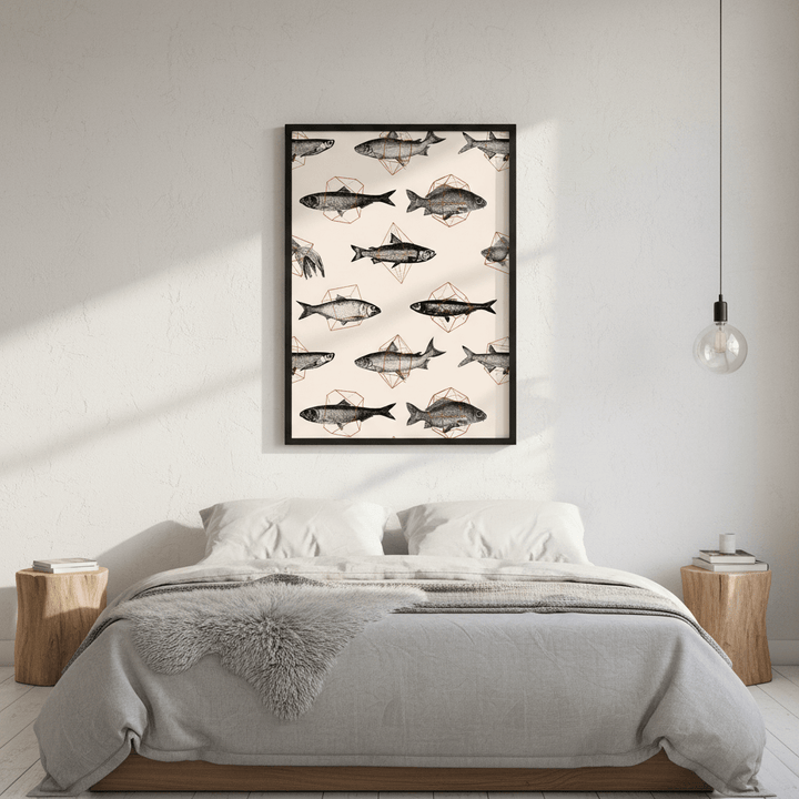 Fishes in Geometrics I by Florent Bodart wall - art - picture - poster