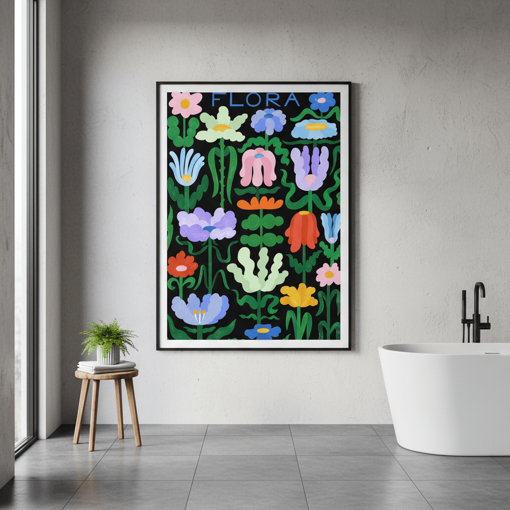 Flora on Black by Manne Jalilian wall - art - picture - poster