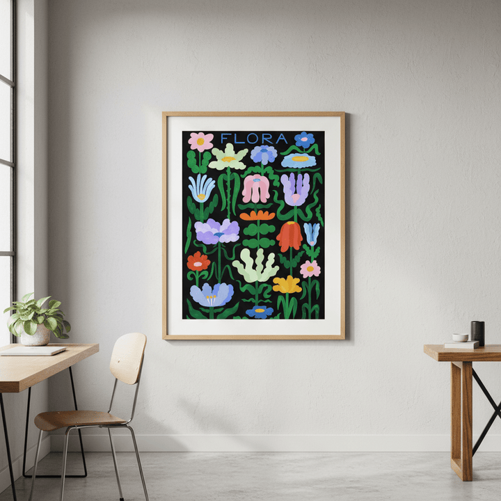 Flora on Black by Manne Jalilian wall - art - picture - poster