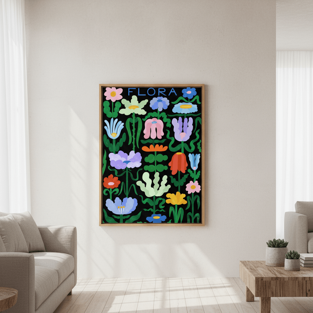 Flora on Black by Manne Jalilian wall - art - picture - poster