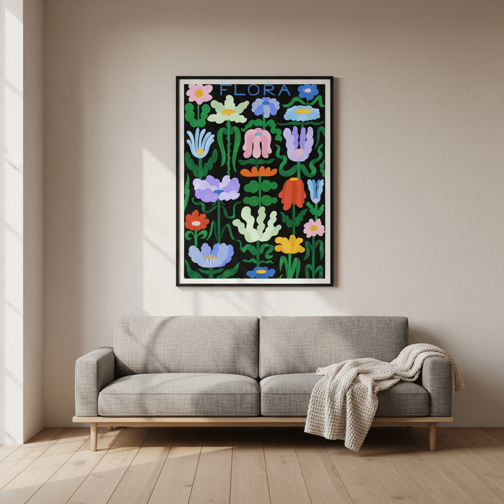 Flora on Black by Manne Jalilian wall - art - picture - poster