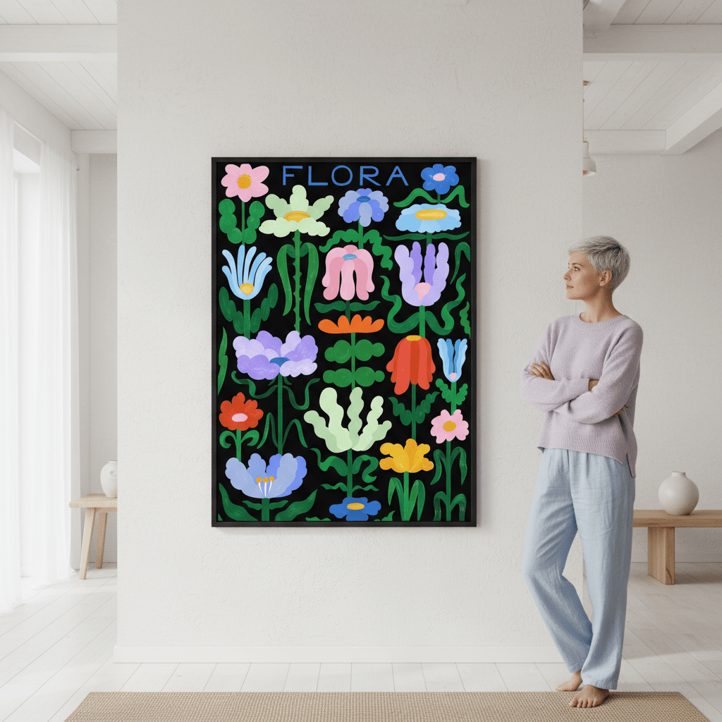 Flora on Black by Manne Jalilian wall - art - picture - poster