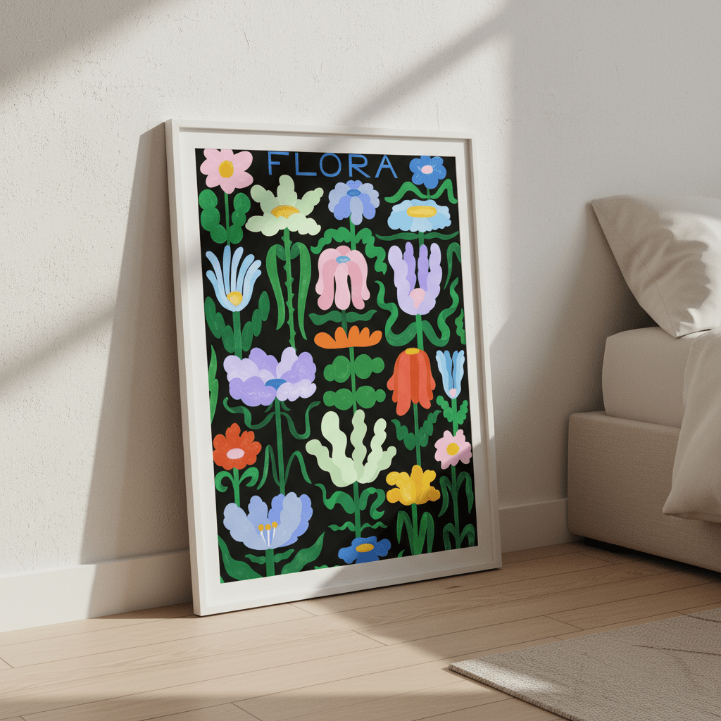 Flora on Black by Manne Jalilian wall - art - picture - poster