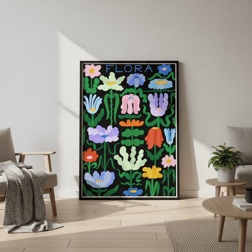 Flora on Black by Manne Jalilian wall - art - picture - poster