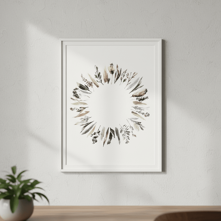 Floral Wreath by Deer Muskeeter wall - art - picture - poster