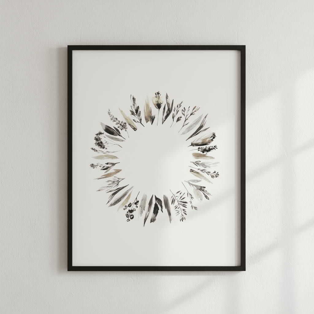 Floral Wreath by Deer Muskeeter wall - art - picture - poster