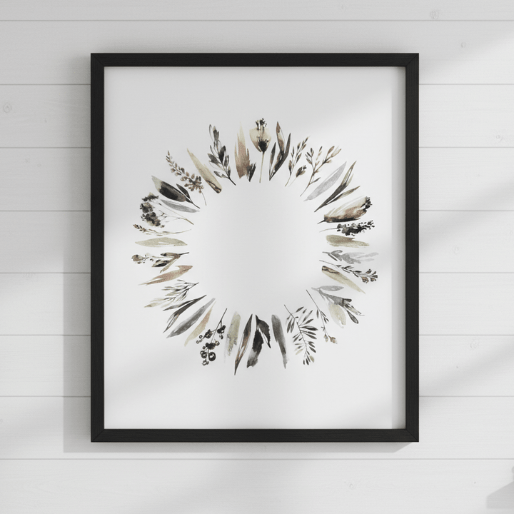 Floral Wreath by Deer Muskeeter wall - art - picture - poster