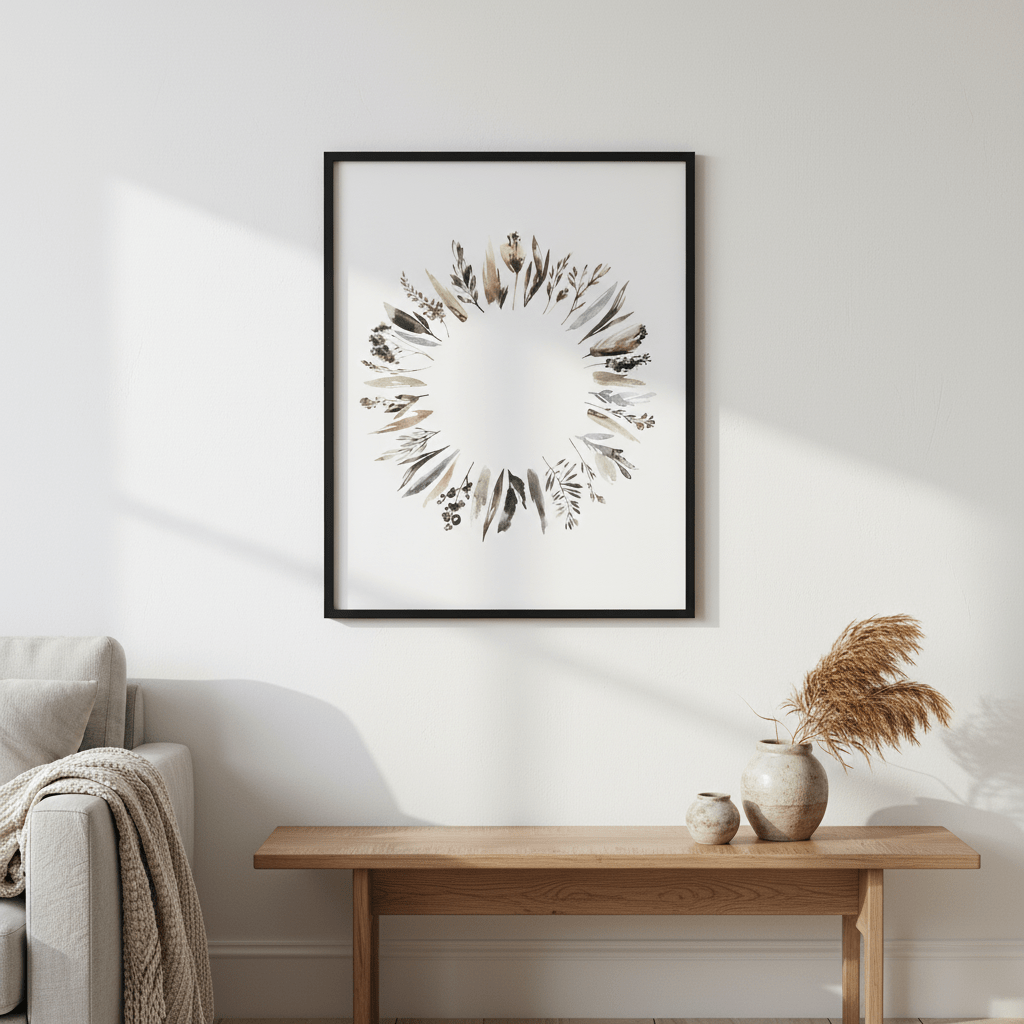 Floral Wreath by Deer Muskeeter wall - art - picture - poster