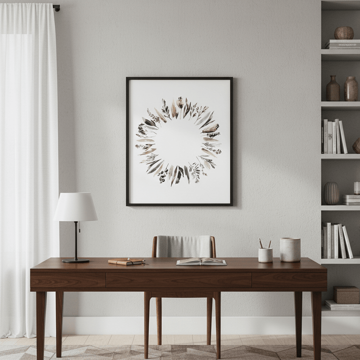 Floral Wreath by Deer Muskeeter wall - art - picture - poster