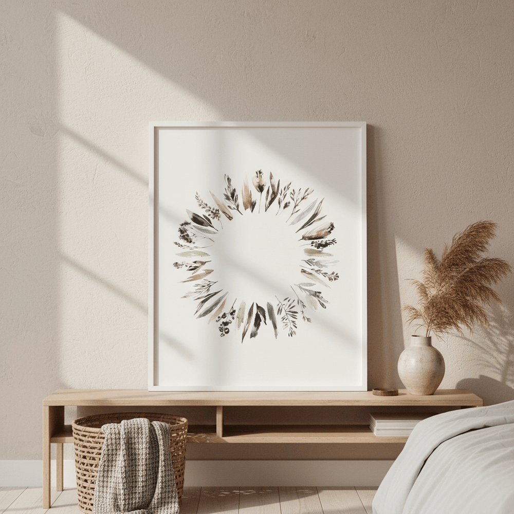 Floral Wreath by Deer Muskeeter wall - art - picture - poster
