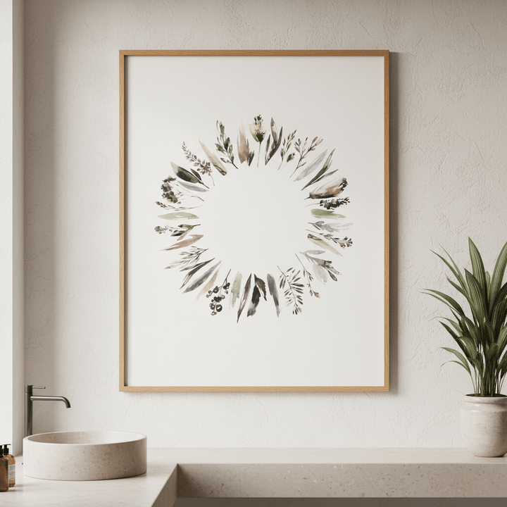 Floral Wreath by Deer Muskeeter wall - art - picture - poster