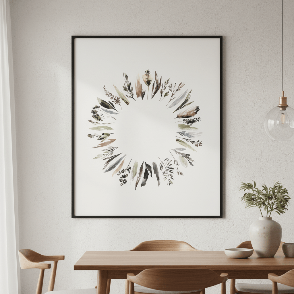 Floral Wreath by Deer Muskeeter wall - art - picture - poster