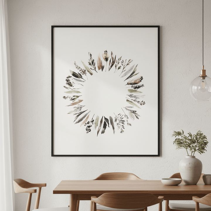 Floral Wreath by Deer Muskeeter wall - art - picture - poster