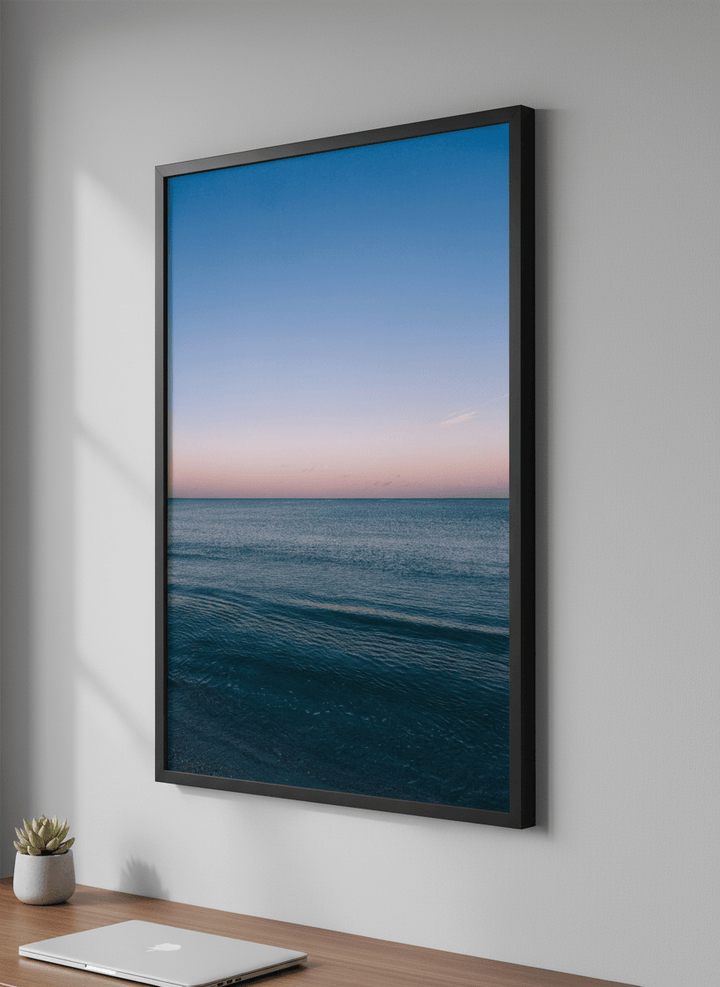 Contemporary wall art featured in a bright modern office workspace