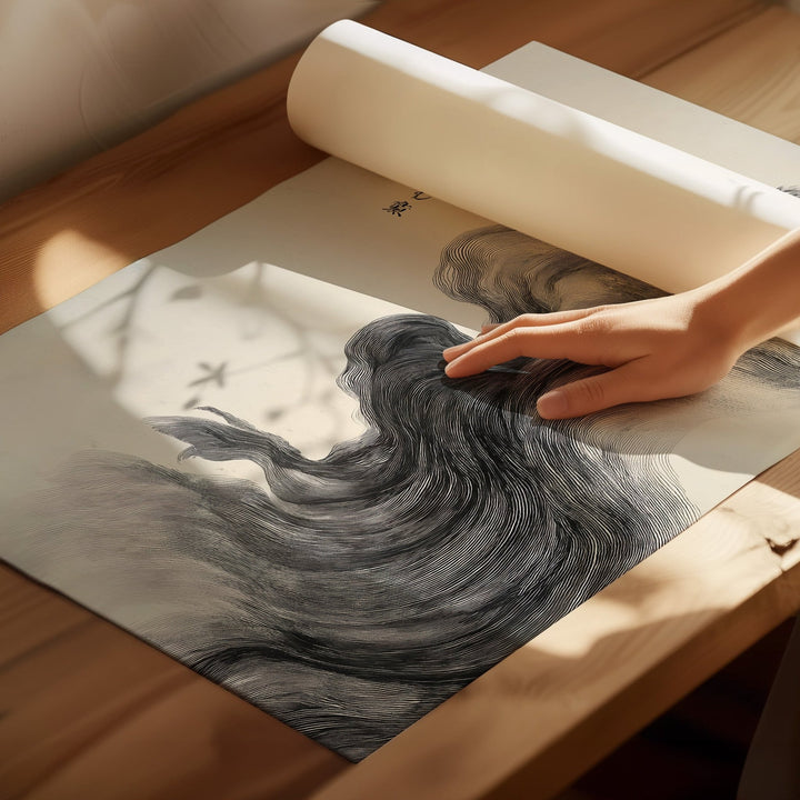 Flow of Japanese Ink Whispers Pair wall - art - picture - poster