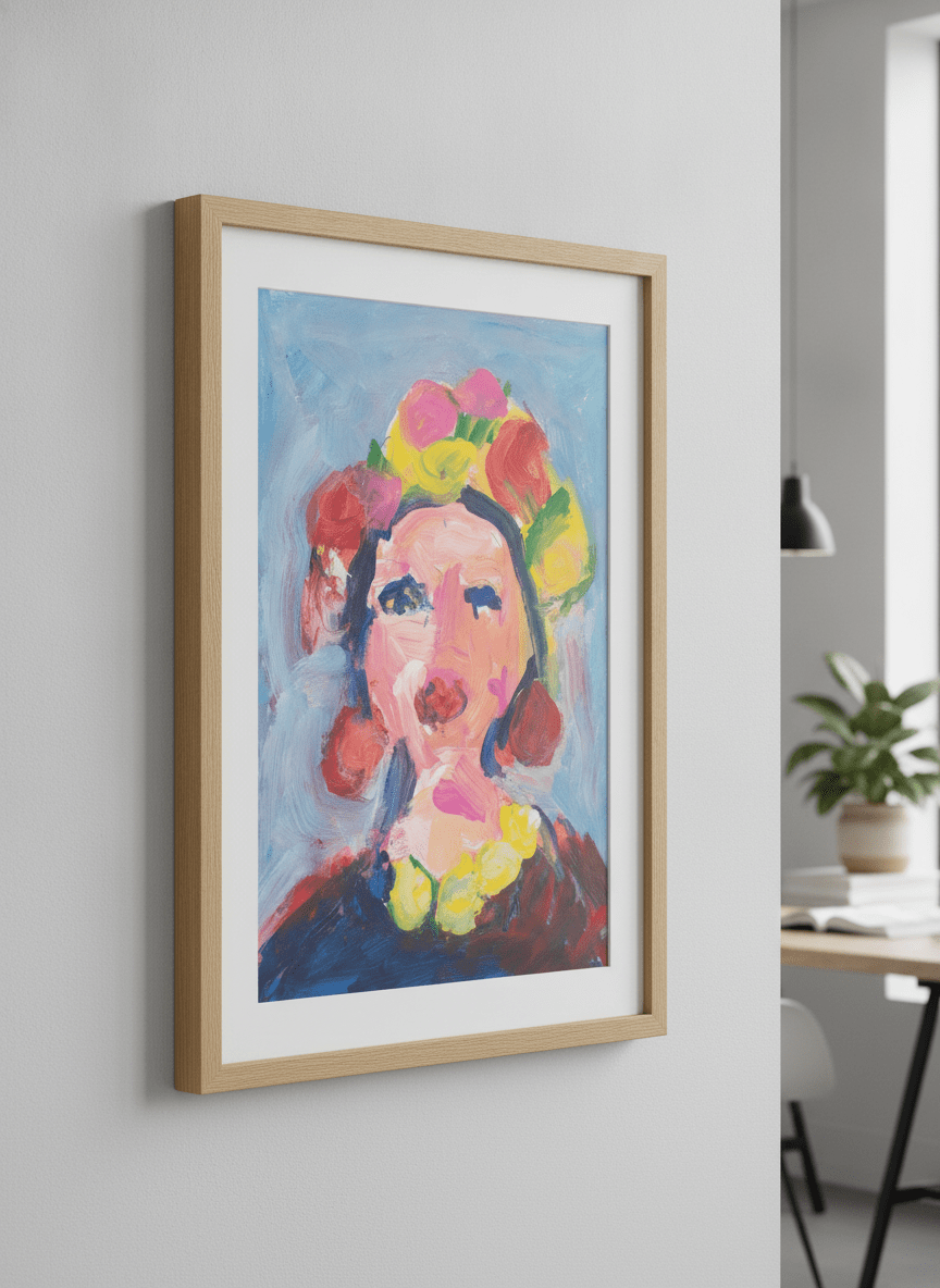 Contemporary wall art featured in a bright modern office workspace