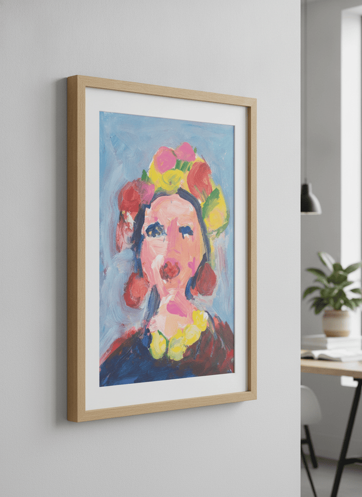 Contemporary wall art featured in a bright modern office workspace