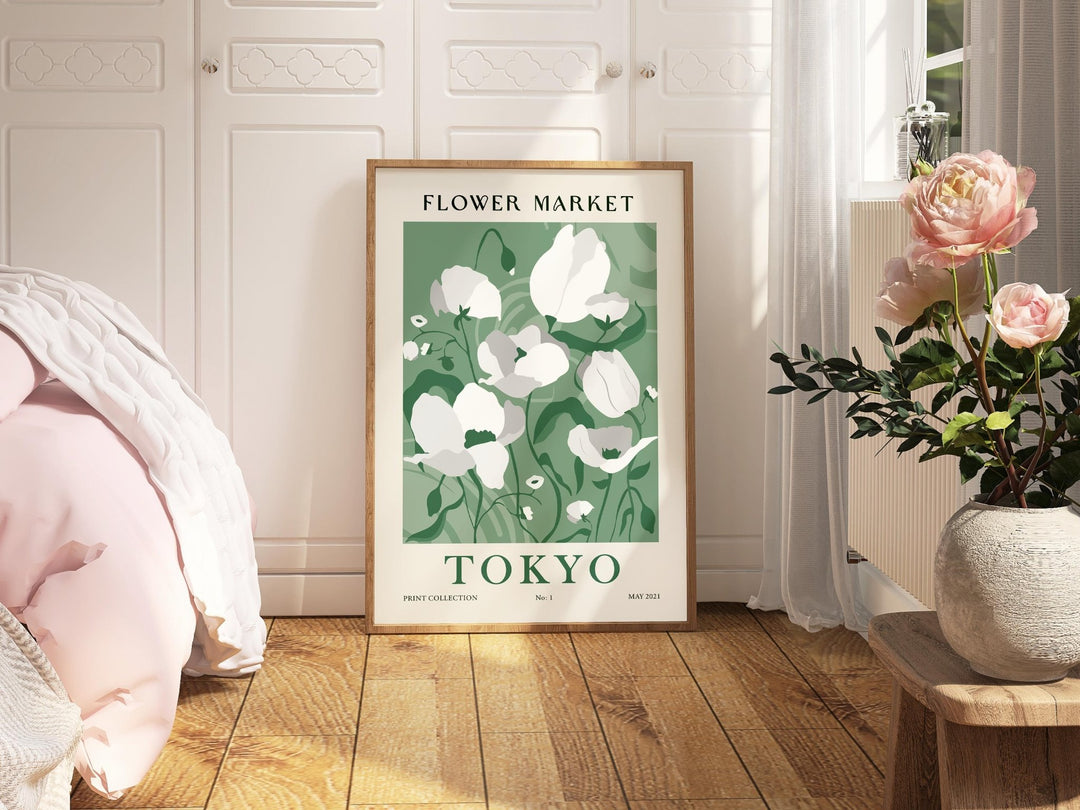 Flower Market - Tokyo No. 1 Green Wall Prints - Style My Wall