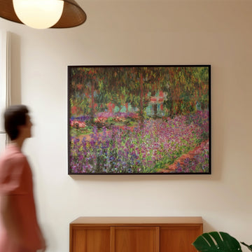 Flowers Garden Print by Monet,livingroom,timber border