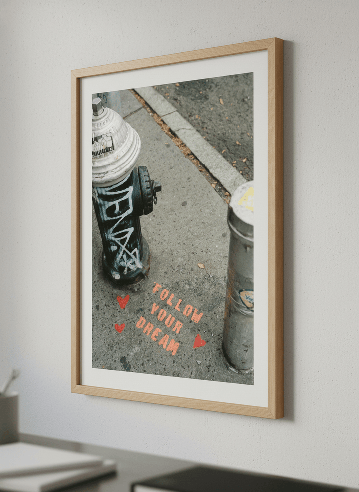 Contemporary wall art featured in a bright modern office workspace