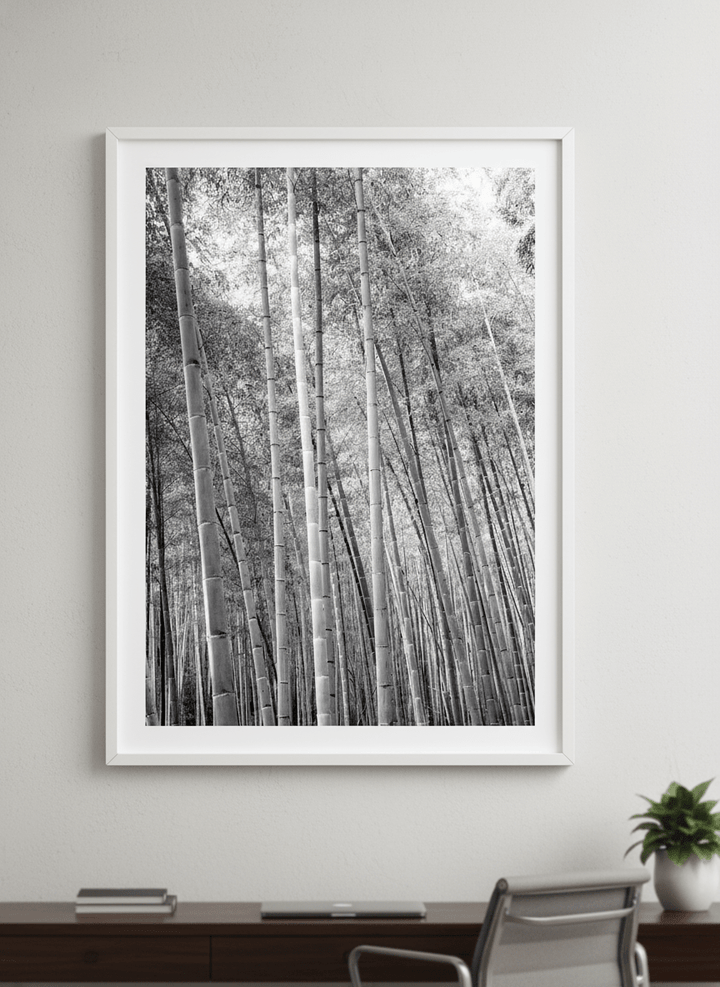 Contemporary wall art featured in a bright modern office workspace