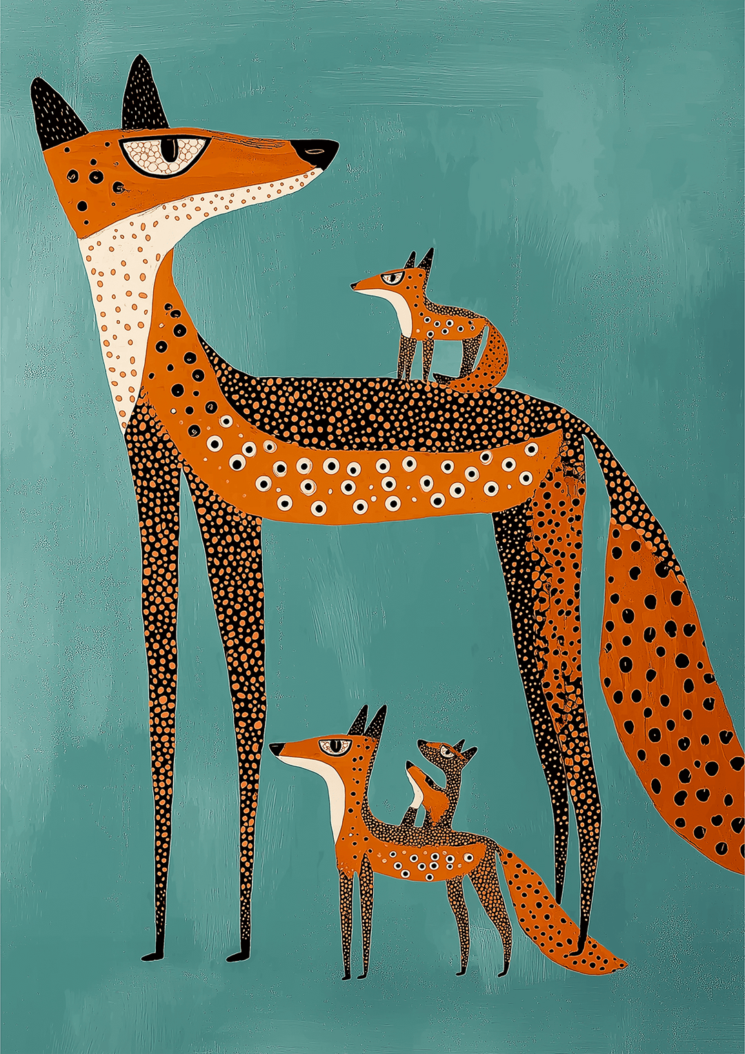 Fox Family Kids Art Print - Style My Wall