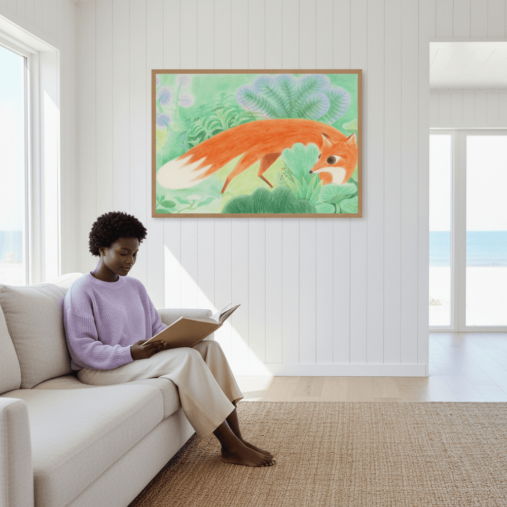 Fox in Woods by Wensi Zhai wall - art - picture - poster