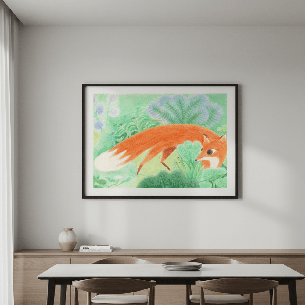 Fox in Woods by Wensi Zhai wall - art - picture - poster
