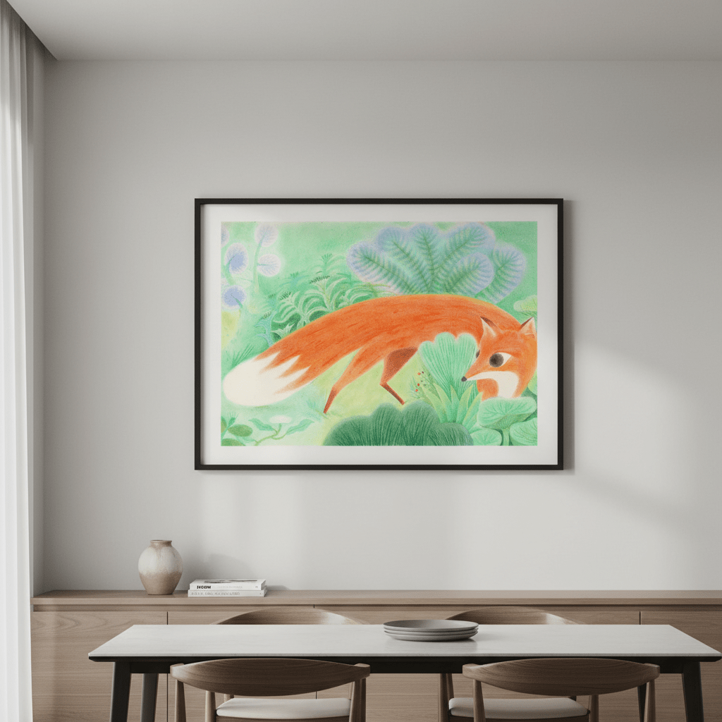 Fox in Woods by Wensi Zhai wall - art - picture - poster