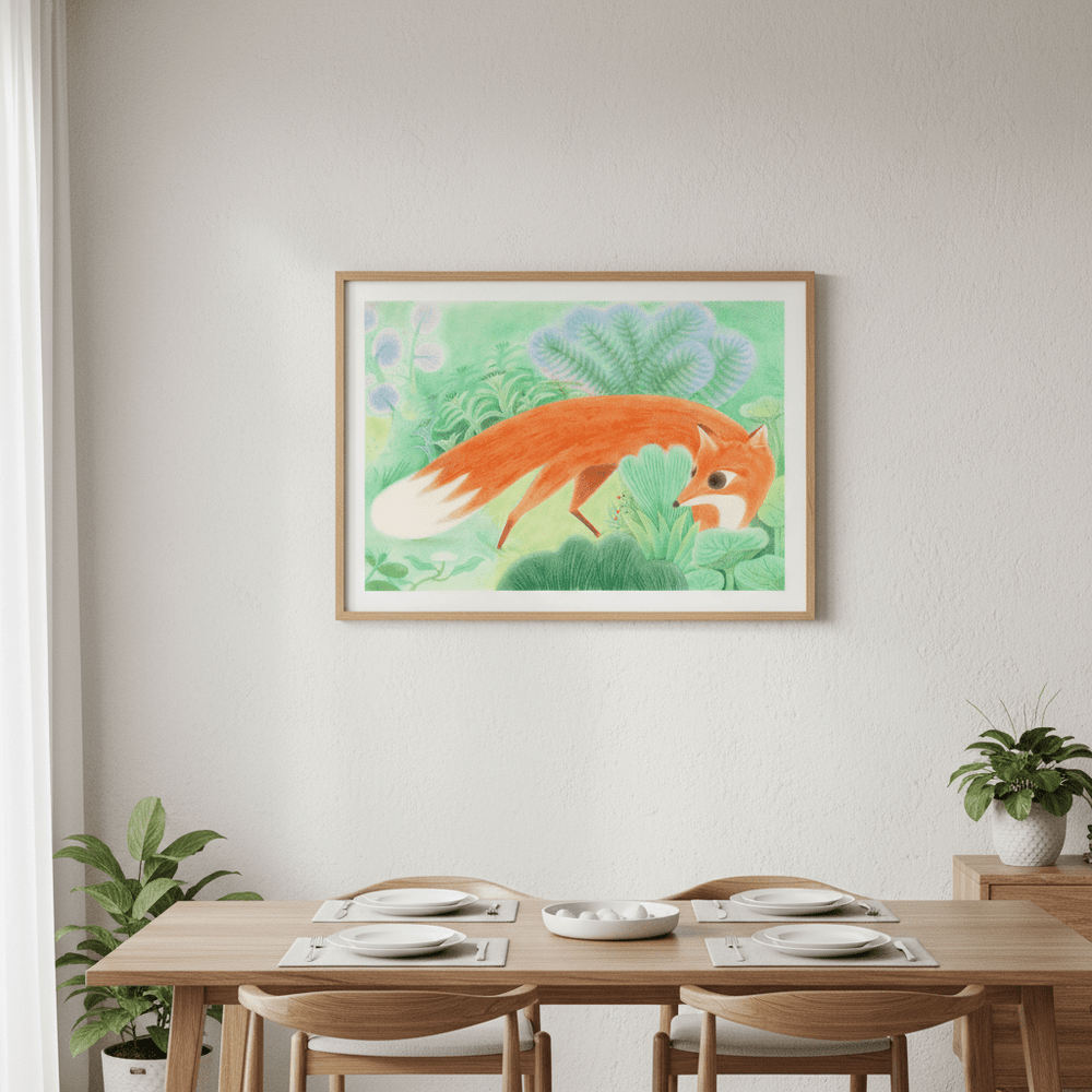 Fox in Woods by Wensi Zhai wall - art - picture - poster