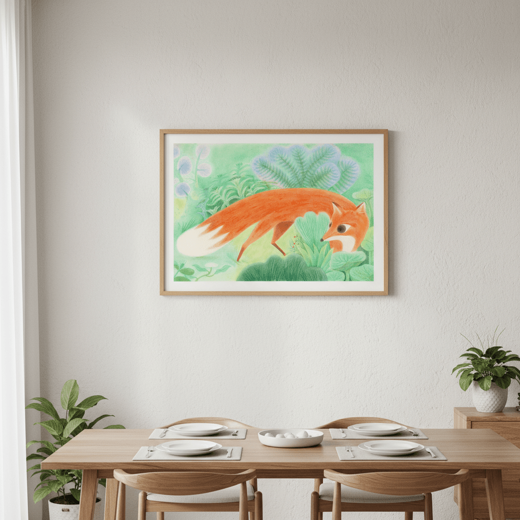 Fox in Woods by Wensi Zhai wall - art - picture - poster
