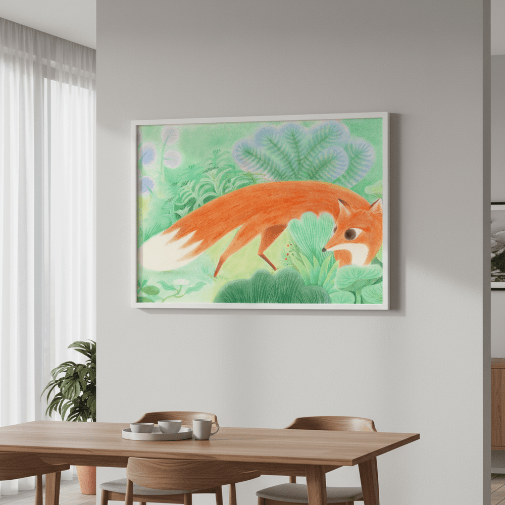 Fox in Woods by Wensi Zhai wall - art - picture - poster