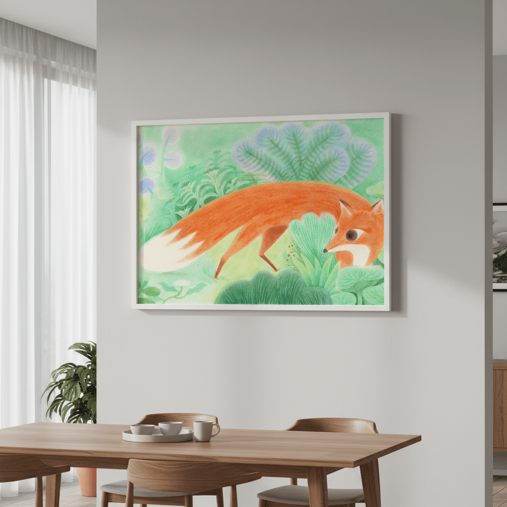 Fox in Woods by Wensi Zhai wall - art - picture - poster