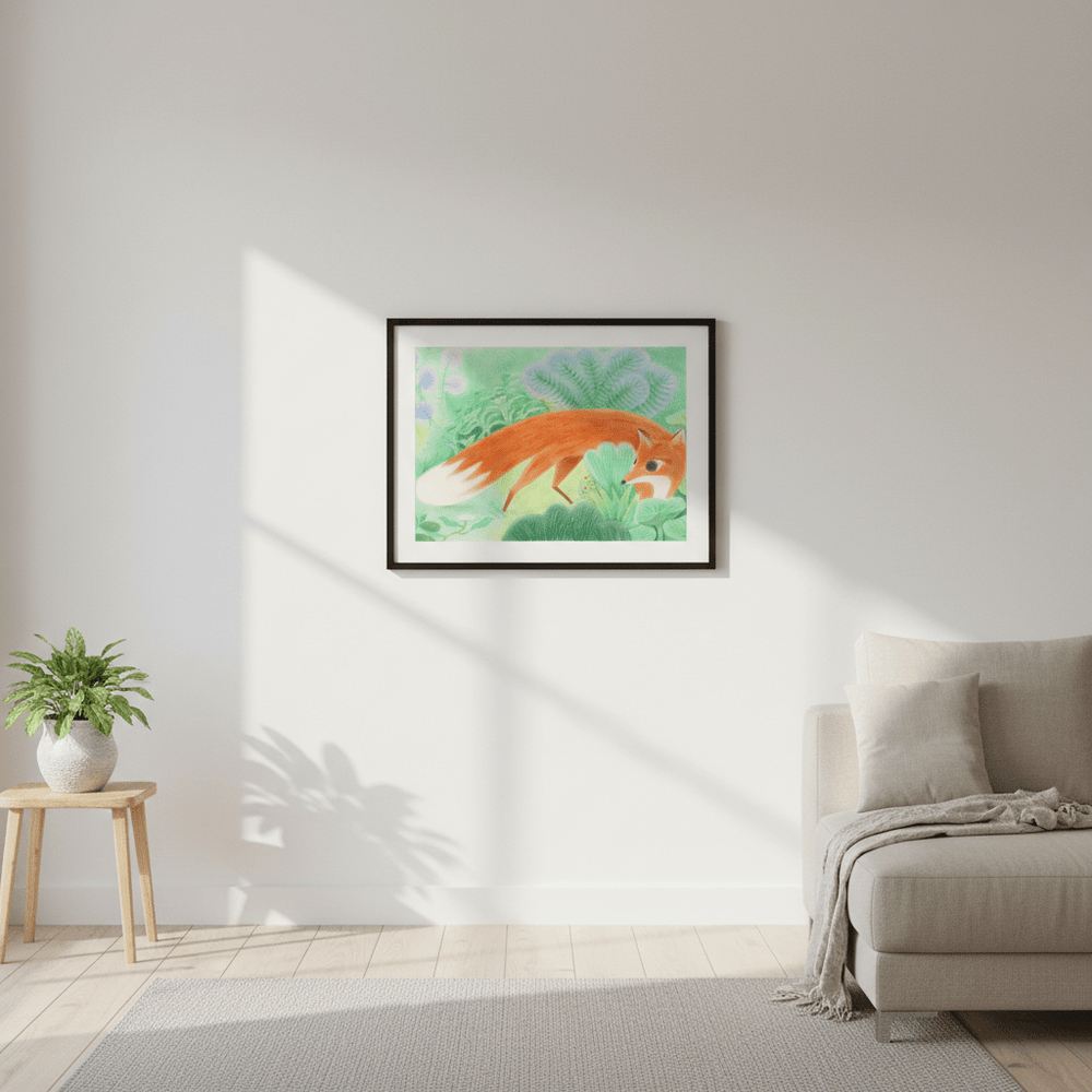 Fox in Woods by Wensi Zhai wall - art - picture - poster