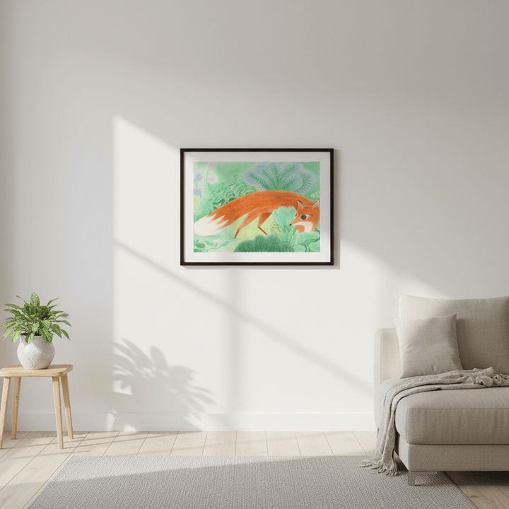 Fox in Woods by Wensi Zhai wall - art - picture - poster