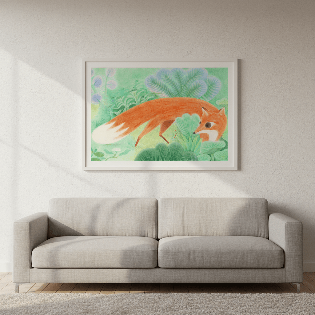 Fox in Woods by Wensi Zhai wall - art - picture - poster