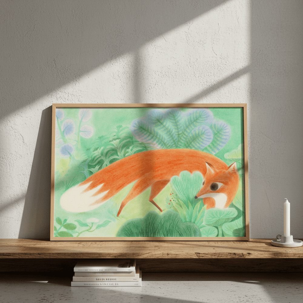 Fox in Woods by Wensi Zhai wall - art - picture - poster