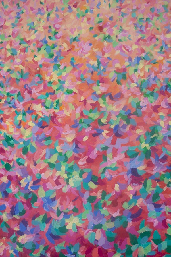 Multicolored abstract pattern with a rainbow of colors framed