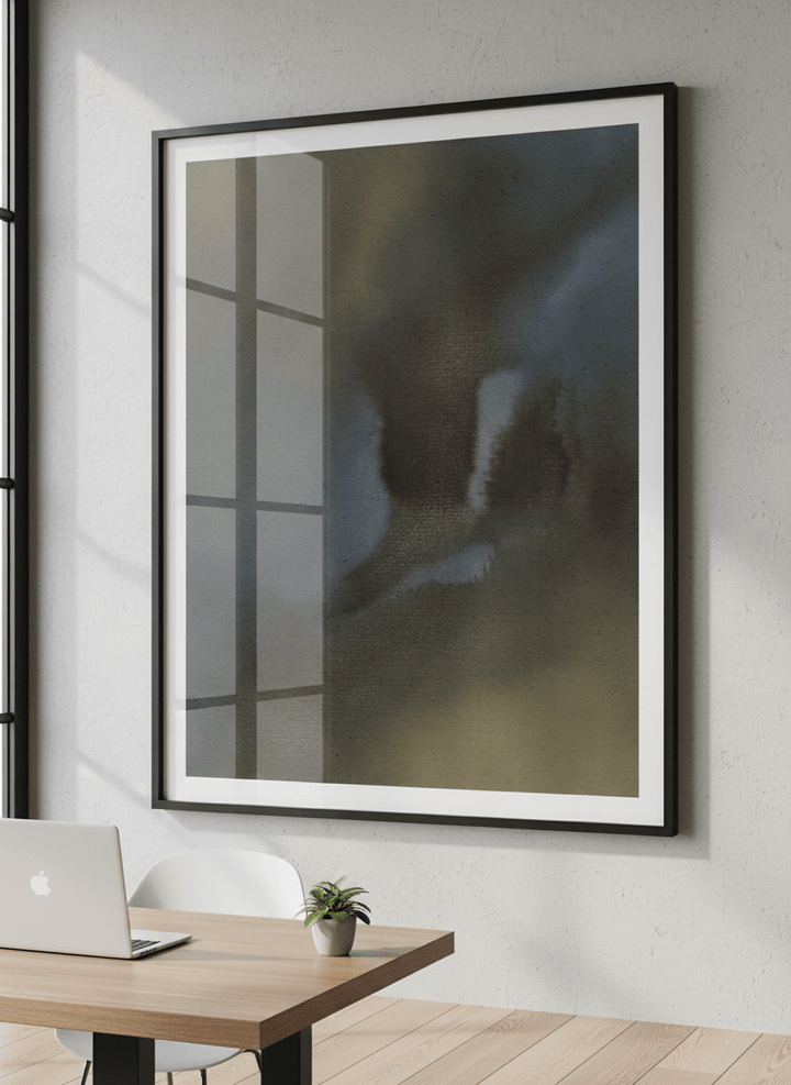 Contemporary wall art featured in a bright modern office workspace
