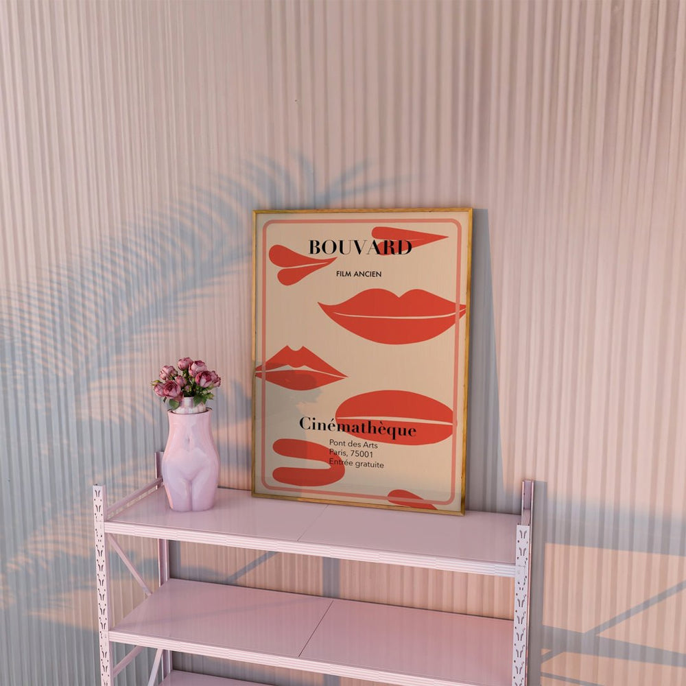 French Kiss Lips Wall Art - Style My Wall