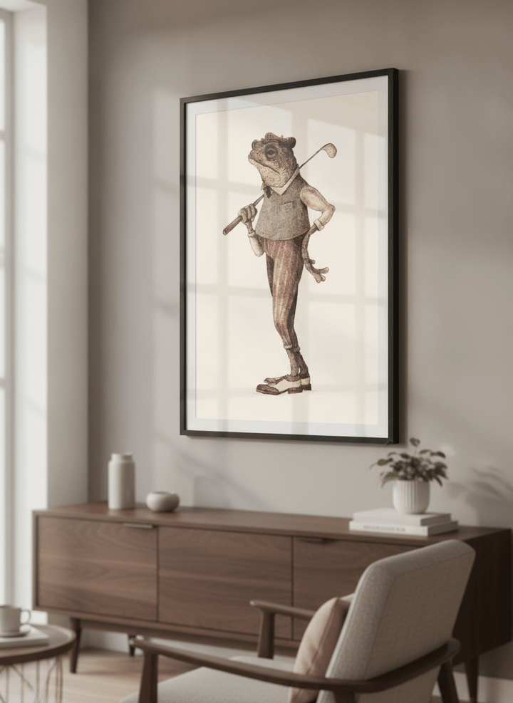Modern wall art styled above a sofa in a neutral living room