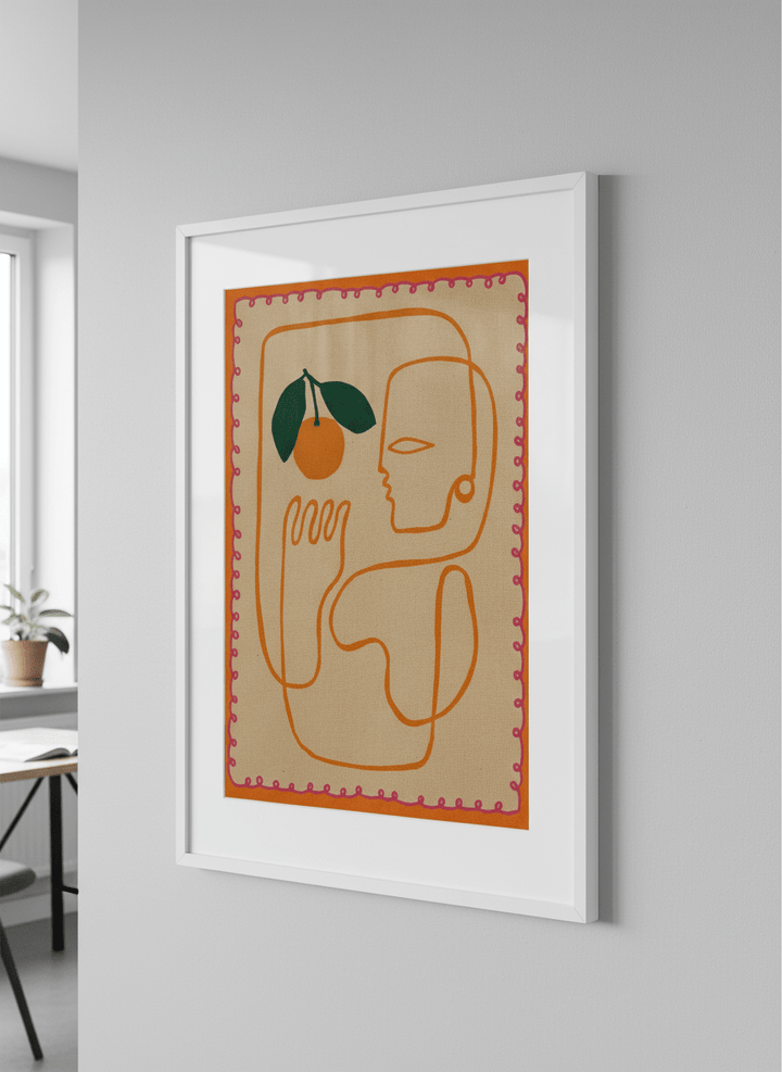 Contemporary wall art featured in a bright modern office workspace