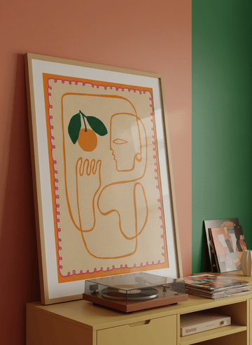 Bold wall art styled in a colourful, eclectic modern home