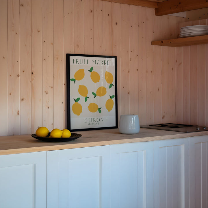 Fruit Market Lemon Citron Wall Art,diningroom,timber border